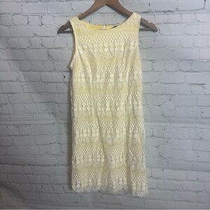 Jessica Howard Yellow Lace Mini Dress